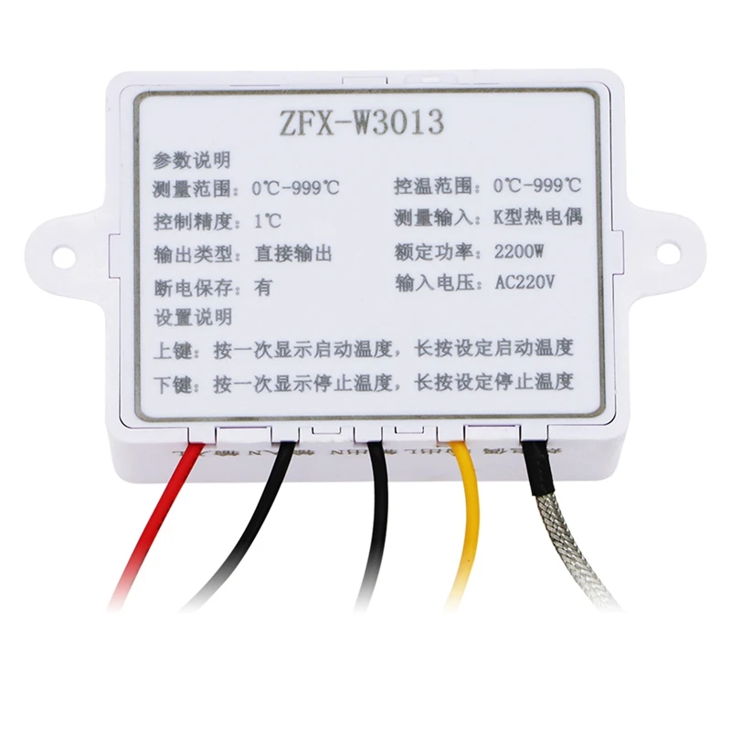 ZFX-W3013 Smart Controller Waterproof High Temperature Seal Potting K-Type Thermocouple Sensor 0-999℃ Probe