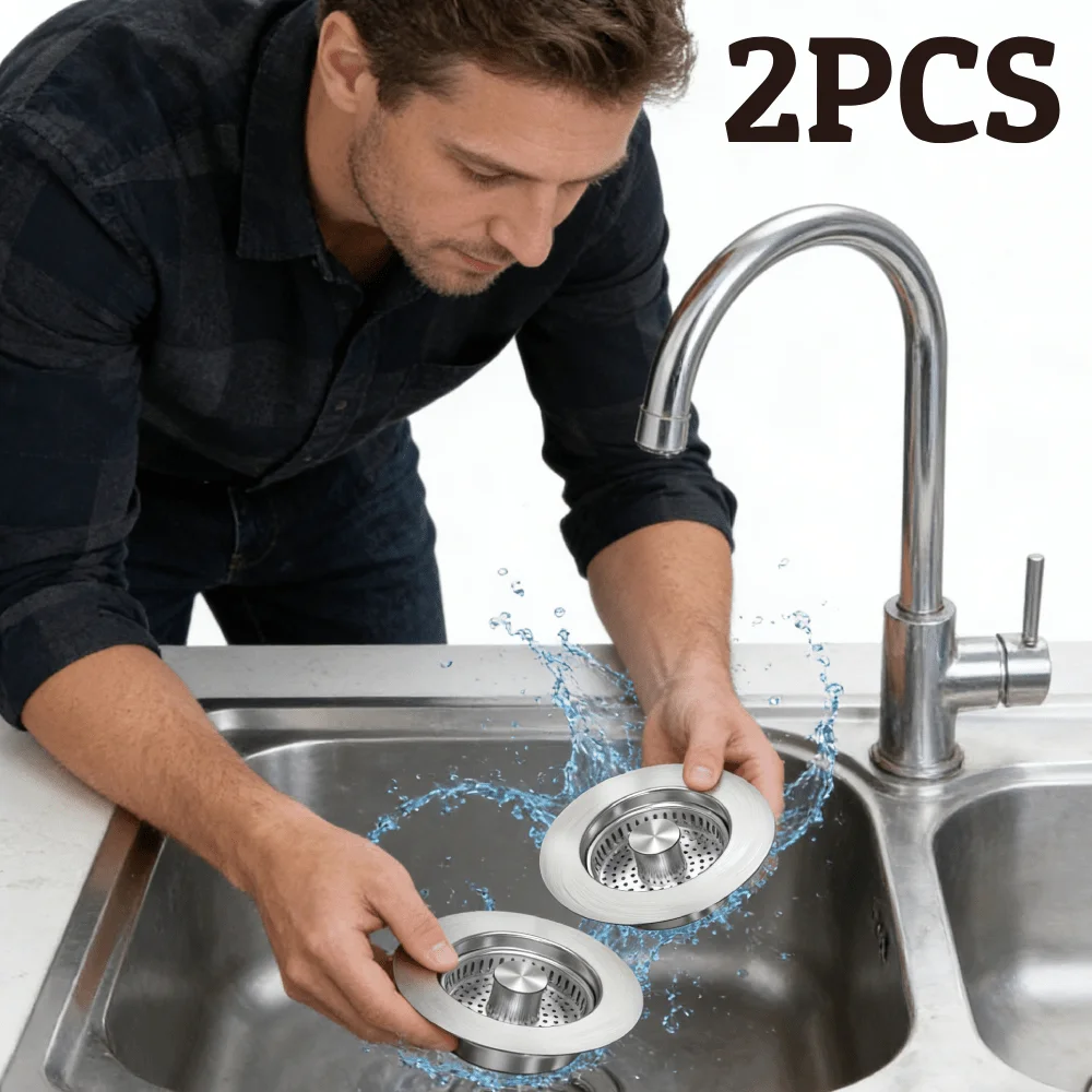 

2pcs Stainless Steel Sink Aid, Kitchen Sink Drain Strainer Food Catcher Kitchen Sink Strainer Accessories with Drain Basket