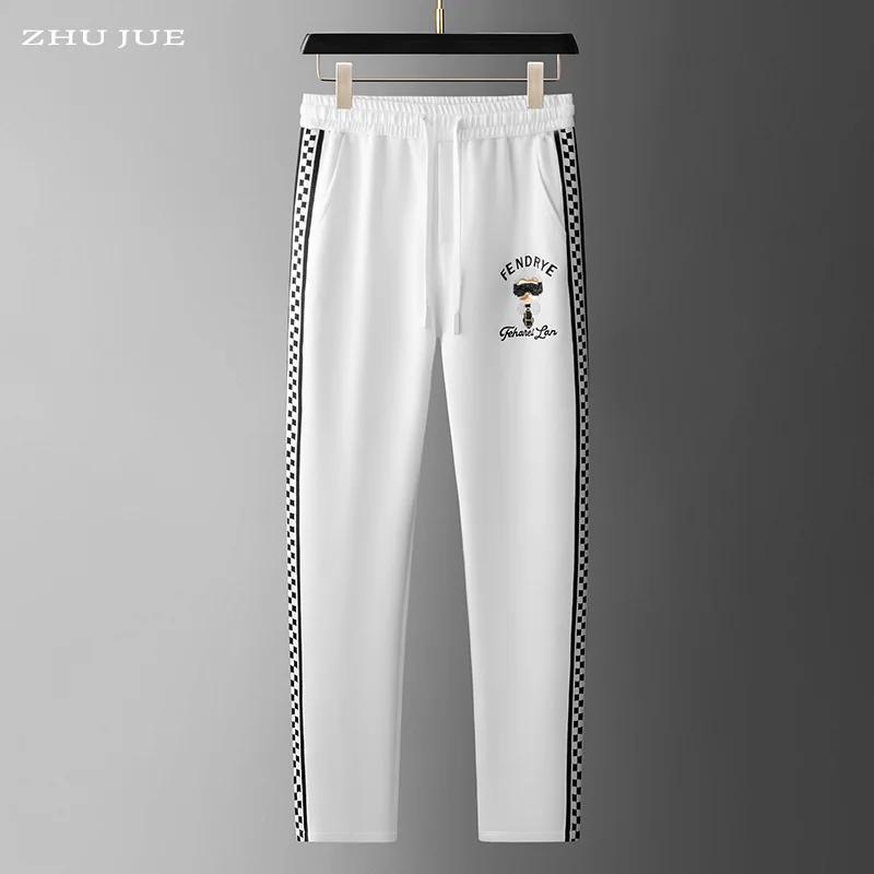 

European Style Men's Casual Pants Spring Autumn New Fashion Brand 2025 Slim Fit Versatile Sweatpants High End Casual Trousers
