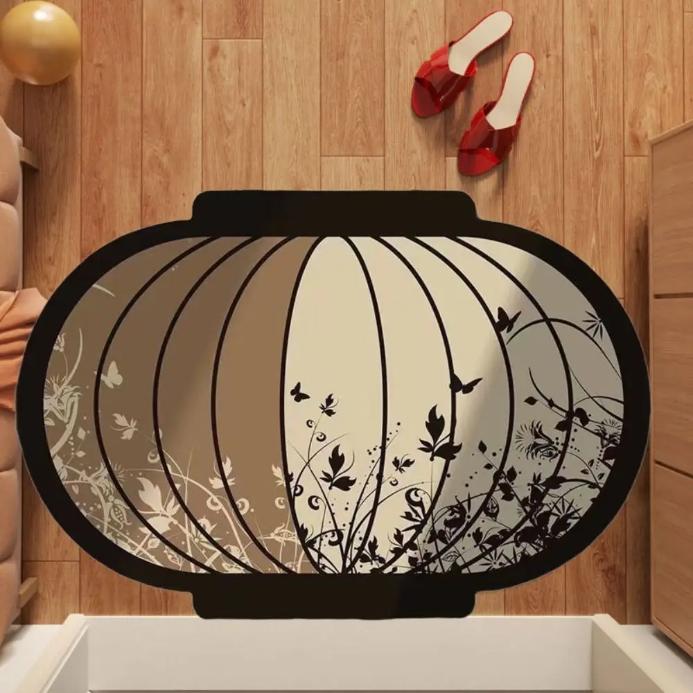 Rug Chinese Style Bathroom Door Mat Non-slip Antique Toilet Foot Mat polyester Quick Dry Drain Mat Toilet