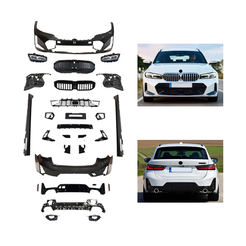 2020-2022 3 Series G20 G28 Full Surround Body Kit Front Rear Bumper Headlight Side Skirt Mudguard Mod PartsOld To New Facelift B