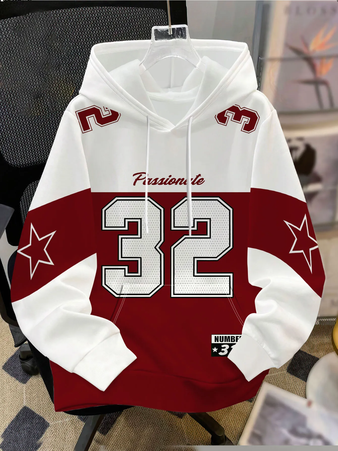 Men's winter-spring hooded sweatshirt with digital prints for casual sports and outdoor wear
