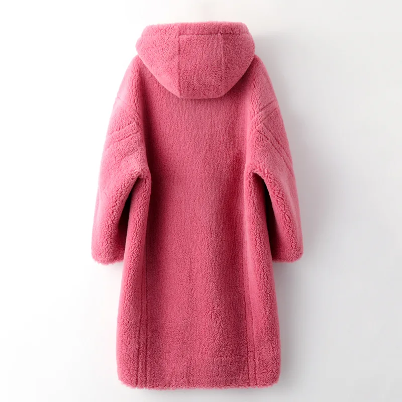 Manteau à capuche en peluche pour femmes, veste de Style Teddy de longueur moyenne, nouveaux vêtements d'extérieur décontractés d'hiver, fausse fourrure chaude