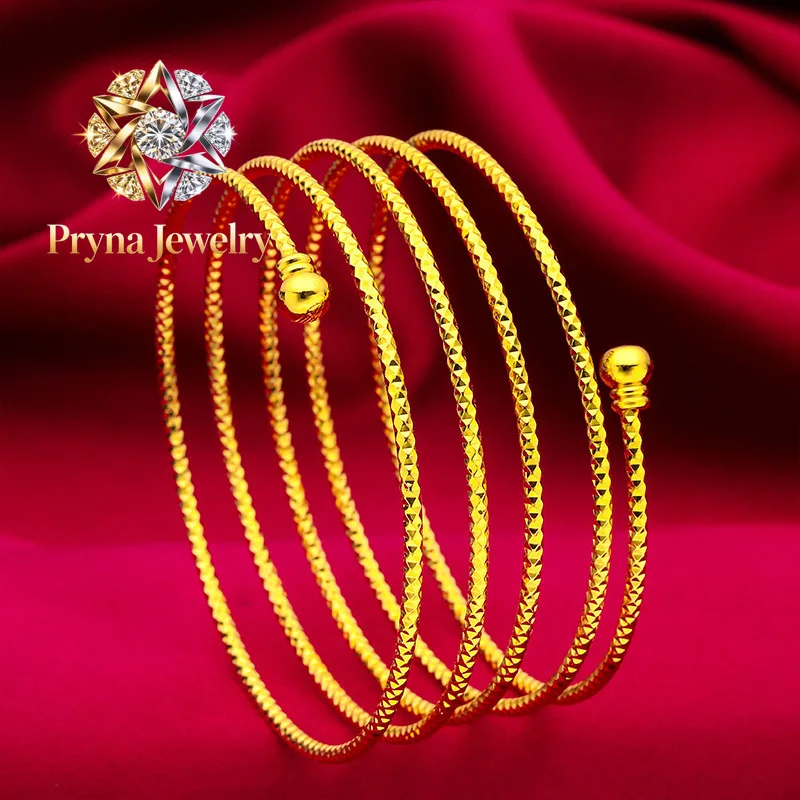Pryna Jewelry  24K Gold Beaded Bracelet & Ring Set | AU999 Pure Gold, round gold beads, shiny finish, elegant for daily wear