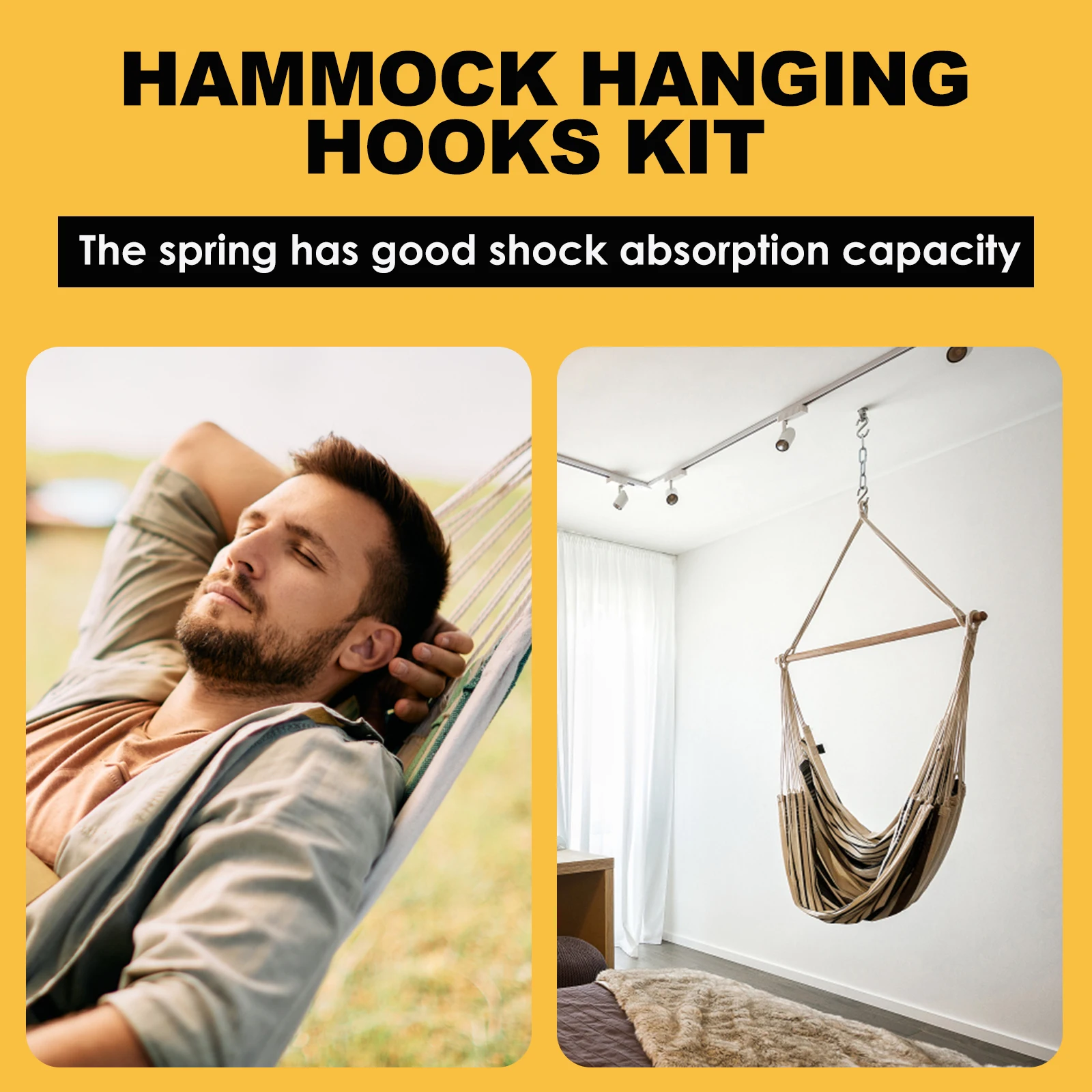 Hammock Chair Hanging Kit Swing Spring Hardware Heavy Duty Suspension Swivel Hanger Hook for Hanging Chair Swing Seat Garden