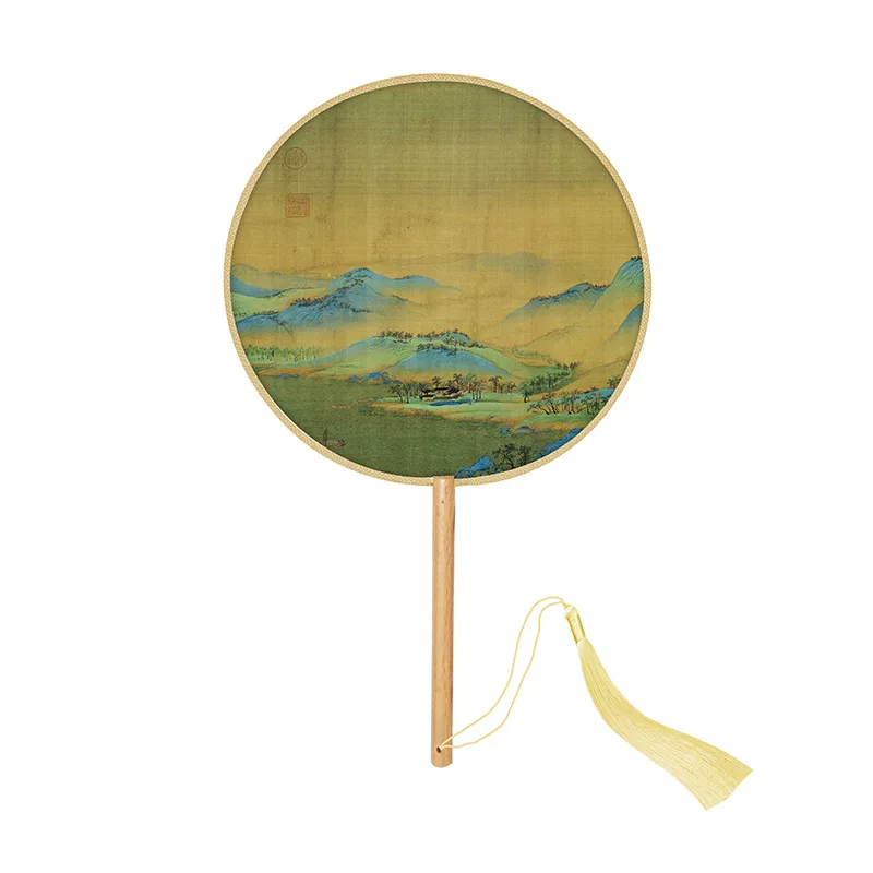 Ancient Fan Chinese Style Silk Double-sided Embroidery Dance Summer Classical Clothing Hanfu Women Long Tassel Small Round Fan - Image 5