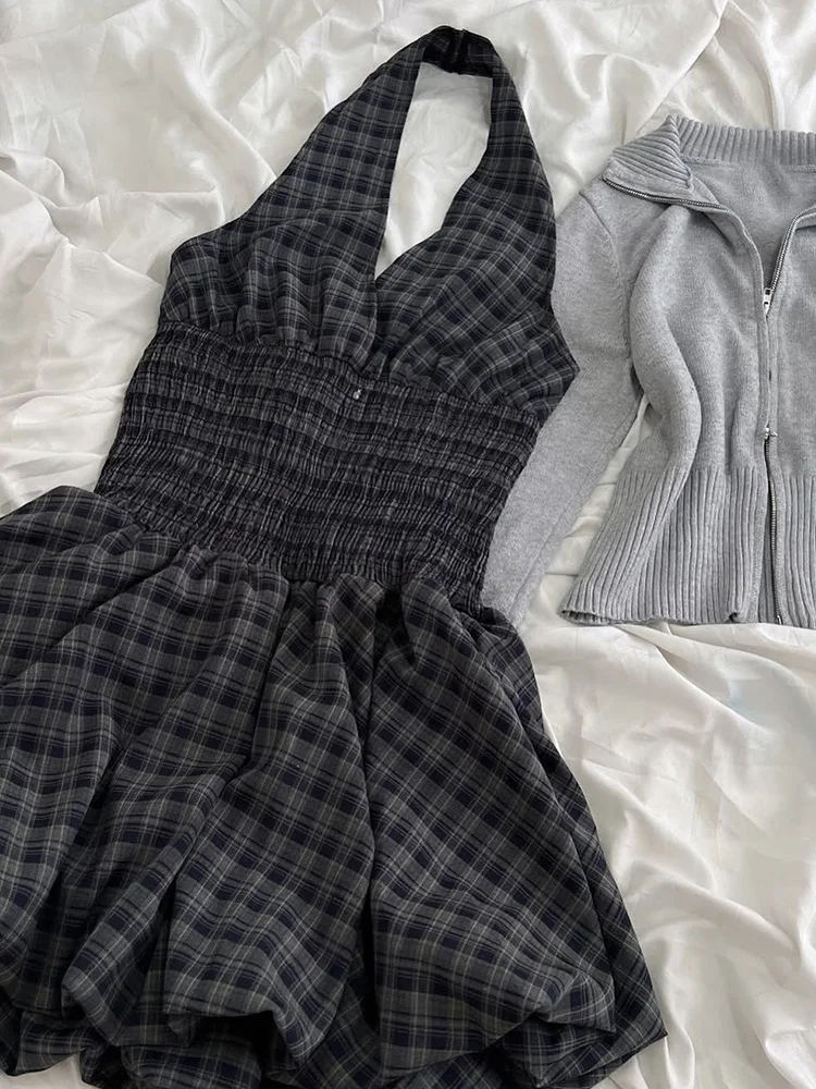 กระโปรงทรงเอลายสก็อตวินเทจแท้ รุ่น Dr Age-Defng สไตล์สลิม ความยาวปานกลาง แฟชั่นฤดูร้อนสำหรับผู้หญิง