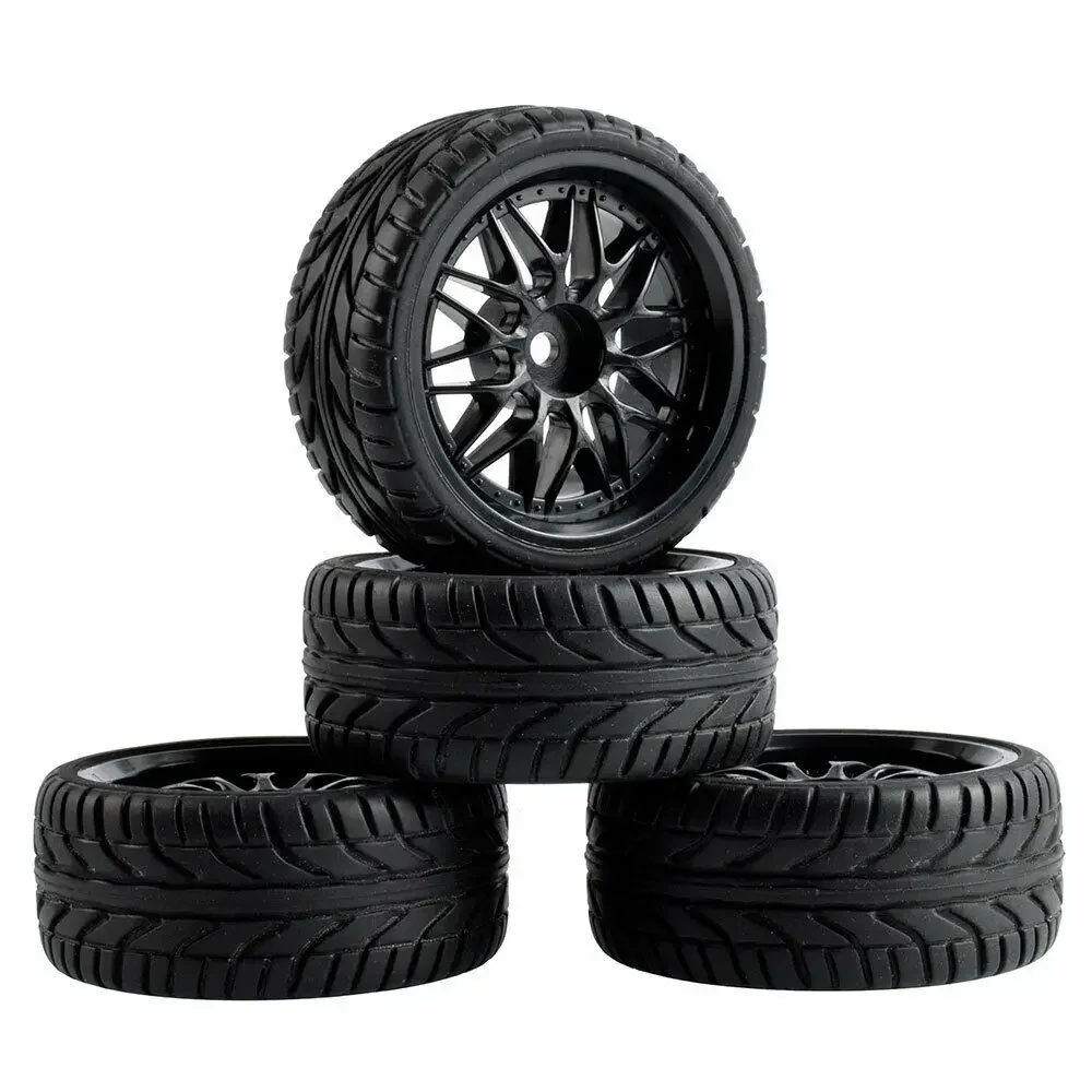 

RC Rim05-6094 Grip Tires With Wheel sets For HSP HPI 1/10 1:10 On-Road Speed Car