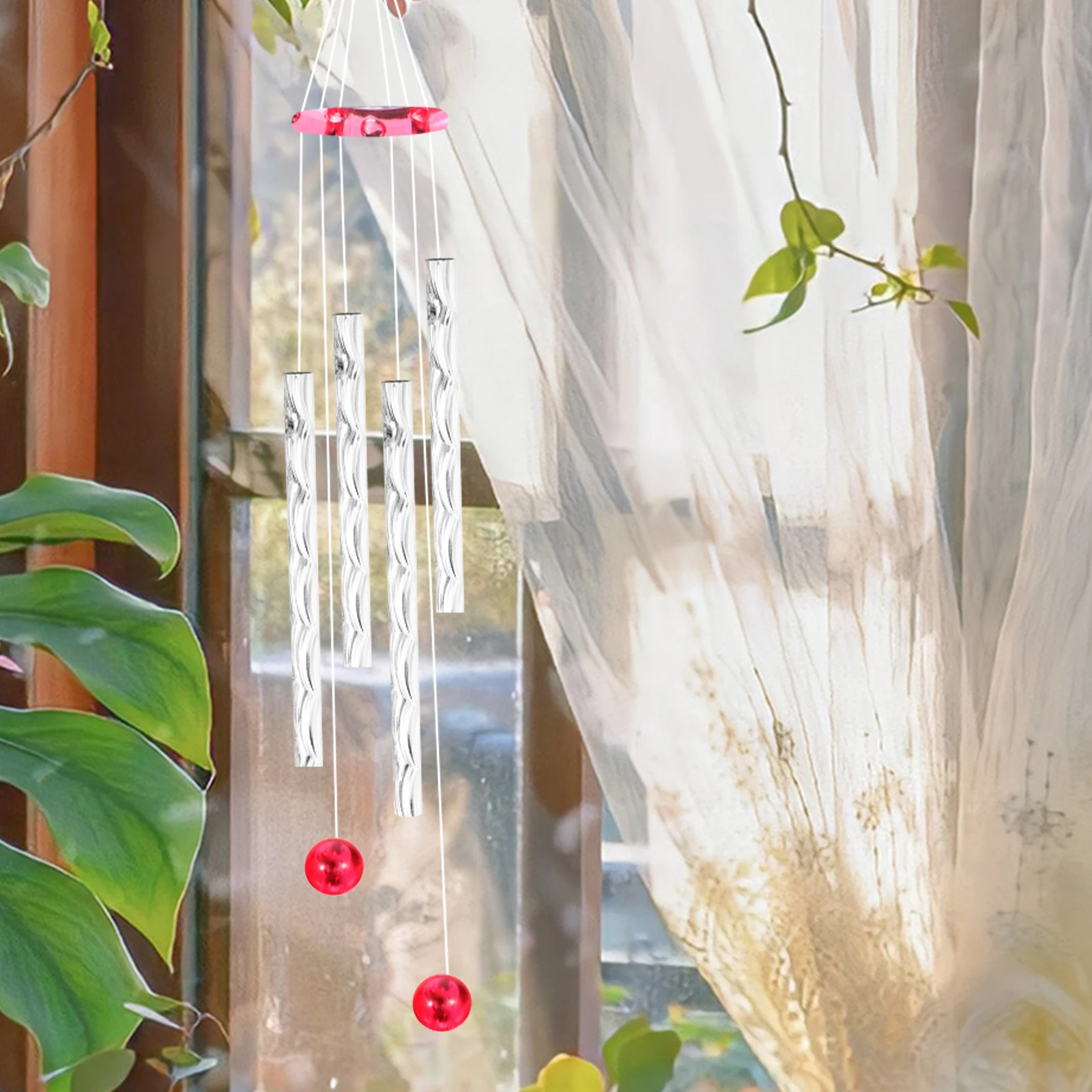 

8Mm Thick Silver Wind Chime Tubes Diy Accessories Materials Clear Sound Hollow Aluminum Pipe Pink