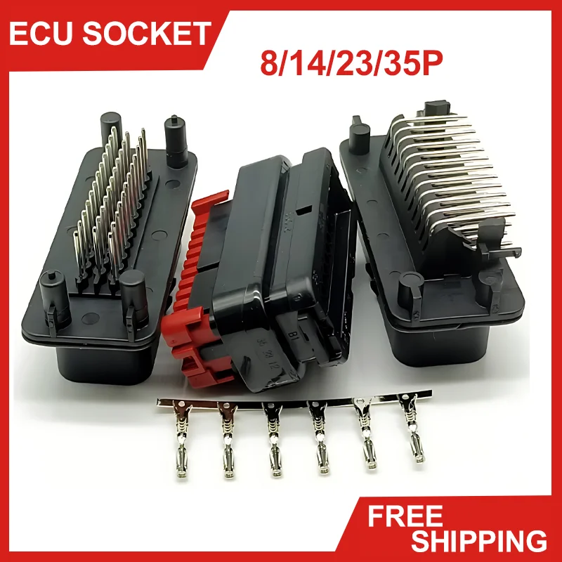 5/10/50 Pcs ECU Connector Pins Car Waterproof AMP Automotive 1 Plug Socket Universal Housing 8 14 23 35 Pin