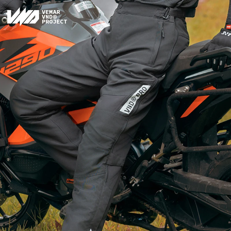 VND Motorcycle Windproof Pants Riding Motorrad Hose Quick to Wear/Take Off/Detach Men Women Comfortable Warm Winter Moto Pants