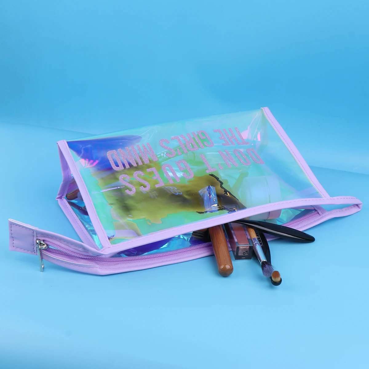 

Green Transparent Shiny Makeup Bag Durable Portable Toiletry Organizer Travel Storage Pouch Toiletry Bag