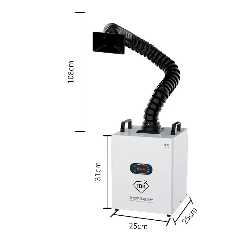 TBK-618 Smoking Instrument Welding Smoke Fume Extractor Laser Dust Smoke Purifier Cleaner Fume Extractor Purification TBK 618