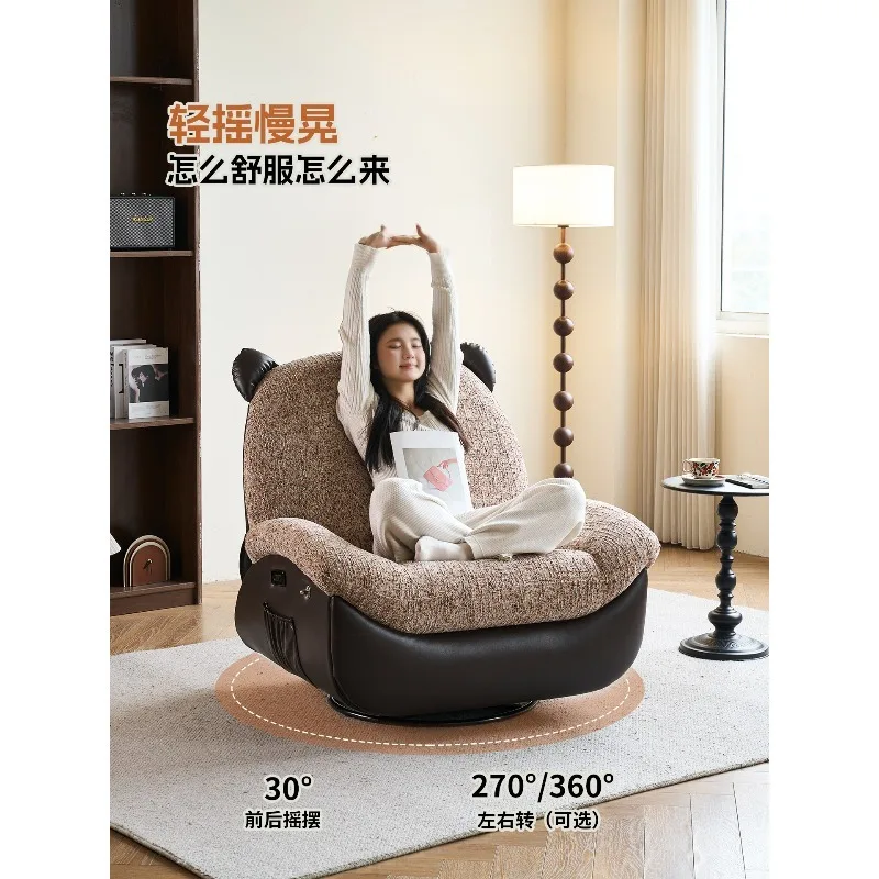 Space electric single sofa, multi-functional massage lazy sofa, sleepable and reclining