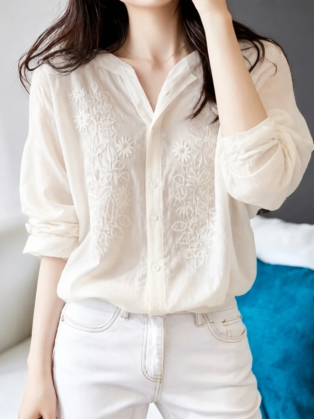 2026 Autumn Lazy Style Commute Long Sleeve Women's Shirt Single Button Versatile Design Korean Loose Fit Casual Fashion