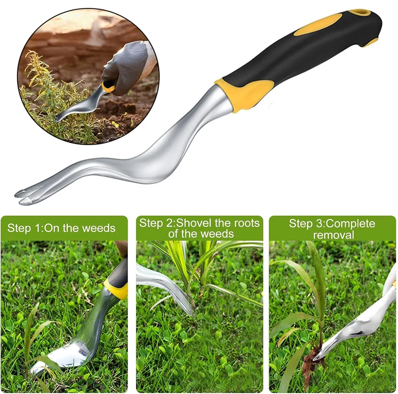 Hand Weeder Tool Weed Puller Tool for Garden Weeding Digger Tools with Ergonomic Handle Garden Manual Hand Weeder Removal Tools