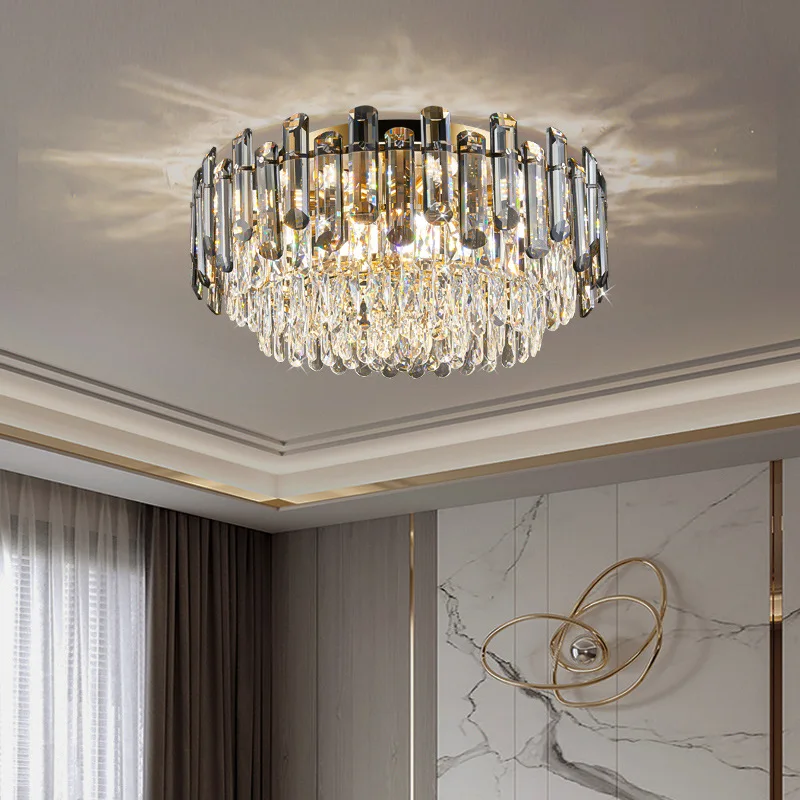 Luxury art creative crystal ceiling light American living room high-end dining room bedroom room hall main light