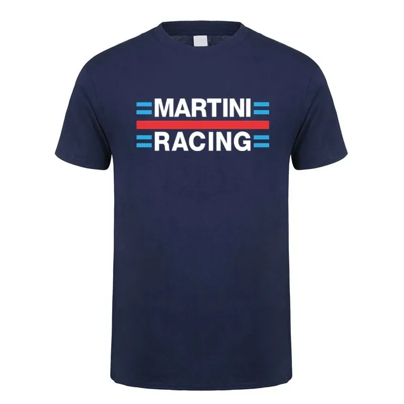 Martini Racing T Shirt  Cotton Summer Short Sleeve Printed Loose Casual Men\'s  Oversized T Shirt Stylish and Simple