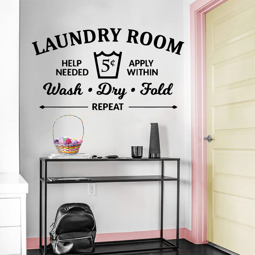 Laundry Room Decor Washing Quotes And Signs Wall Sticker Decoration For Washing Room WC And Toliet Sticker Decor Accessories