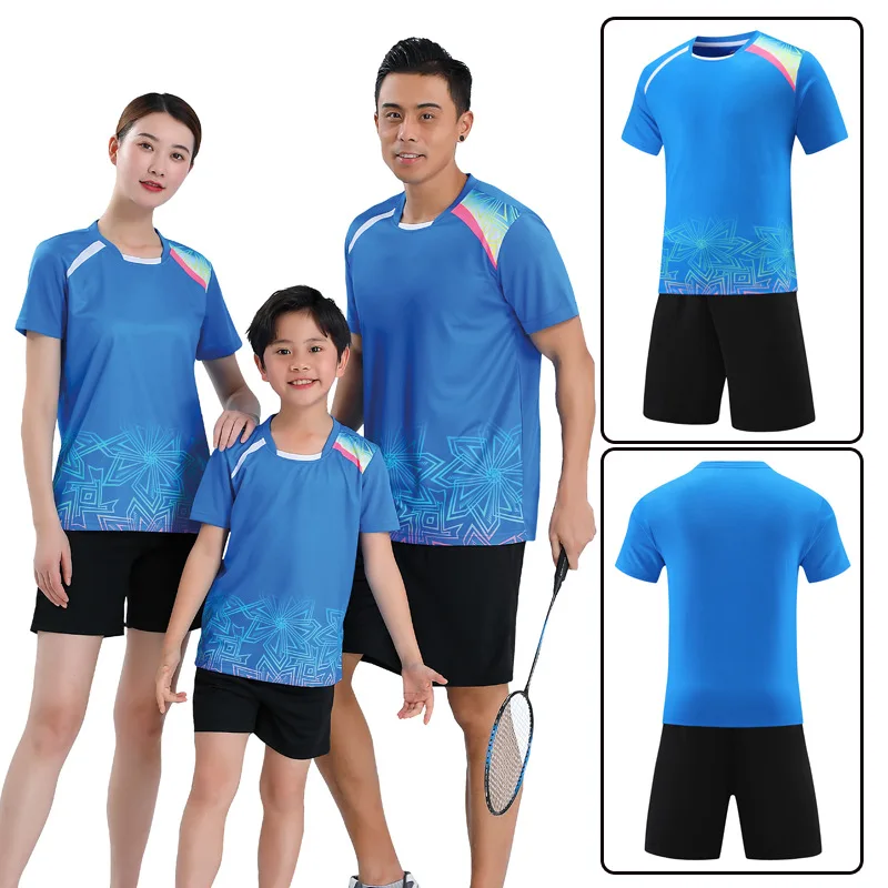 New Badminton Shirt Shorts Team Sportswear Uniforms kids Women Running Training 2pcs Fitness Exercise Breathable Men Table Tenni