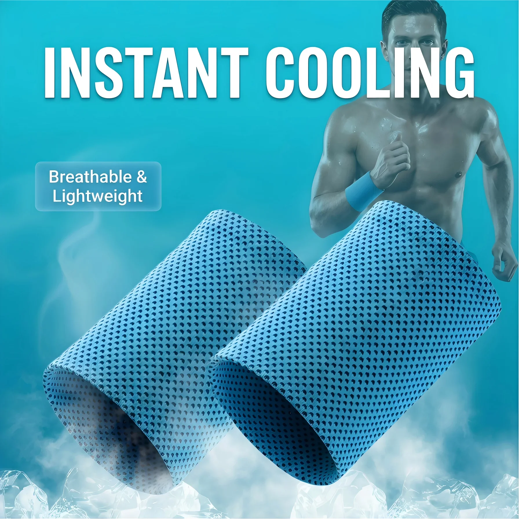 Cooling Wrist Sweatbands, Instant Breathable Wrist Wraps for Sports Gym Running, Reusable Summer Ice Bands for Personal Care