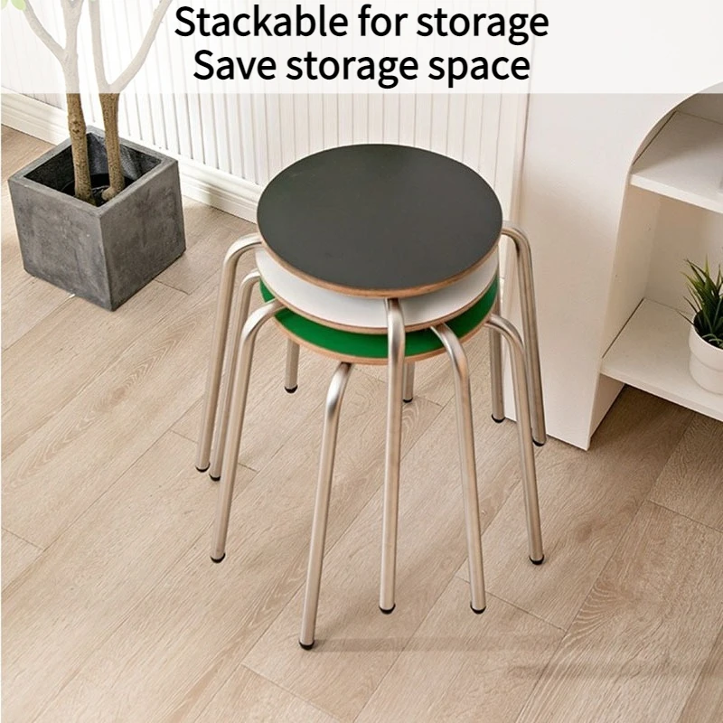 Stackable Dining Stools Kitchen Modern Minimalist Dining Stools Lightweight Metal Base Stool Living Room Decor Home Furniture