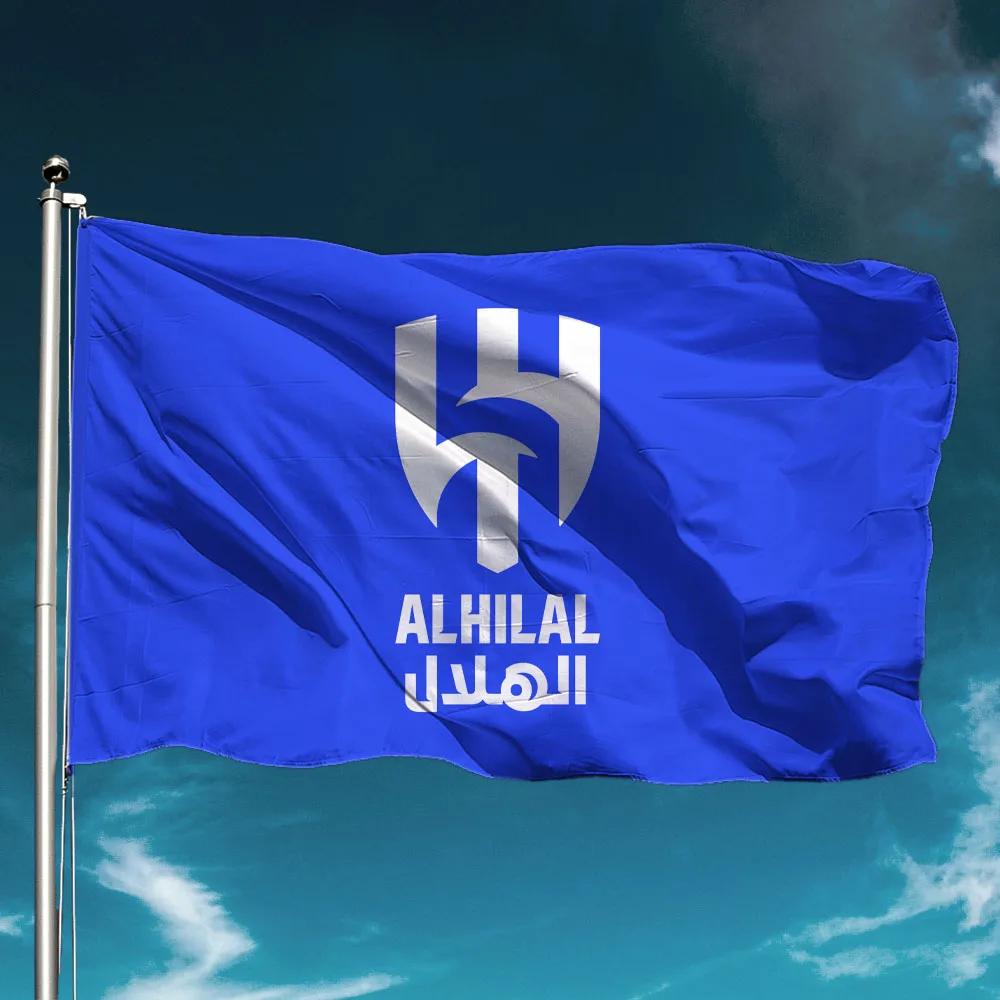 Al Hilal Riyadh Flag Waterproof Saudi Arabia Football Club Soccer Team Banner Outdoors Decor Garden Decoration Hold Backdrop