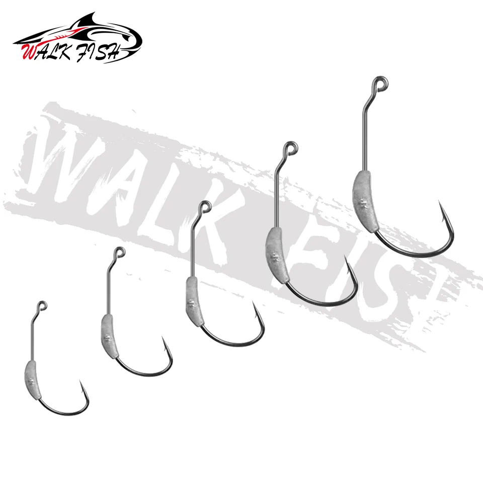 WALK FISH 5PCS Fishing Hook Lead Jig Head 2g 2.5g 3g 5.25g 7g Spring Lock Pin For Soft Bait Of Carbon Steel Hooks Fishing Tackle image 5