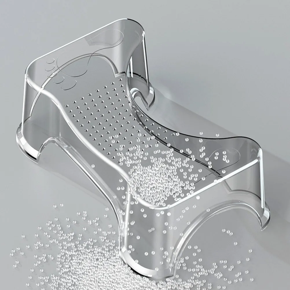 Pet Clear Toilet Stool Non-Slip Bathroom Foot Stool Step for Squatting Potty Training and Toilet Independence for Kids Adults