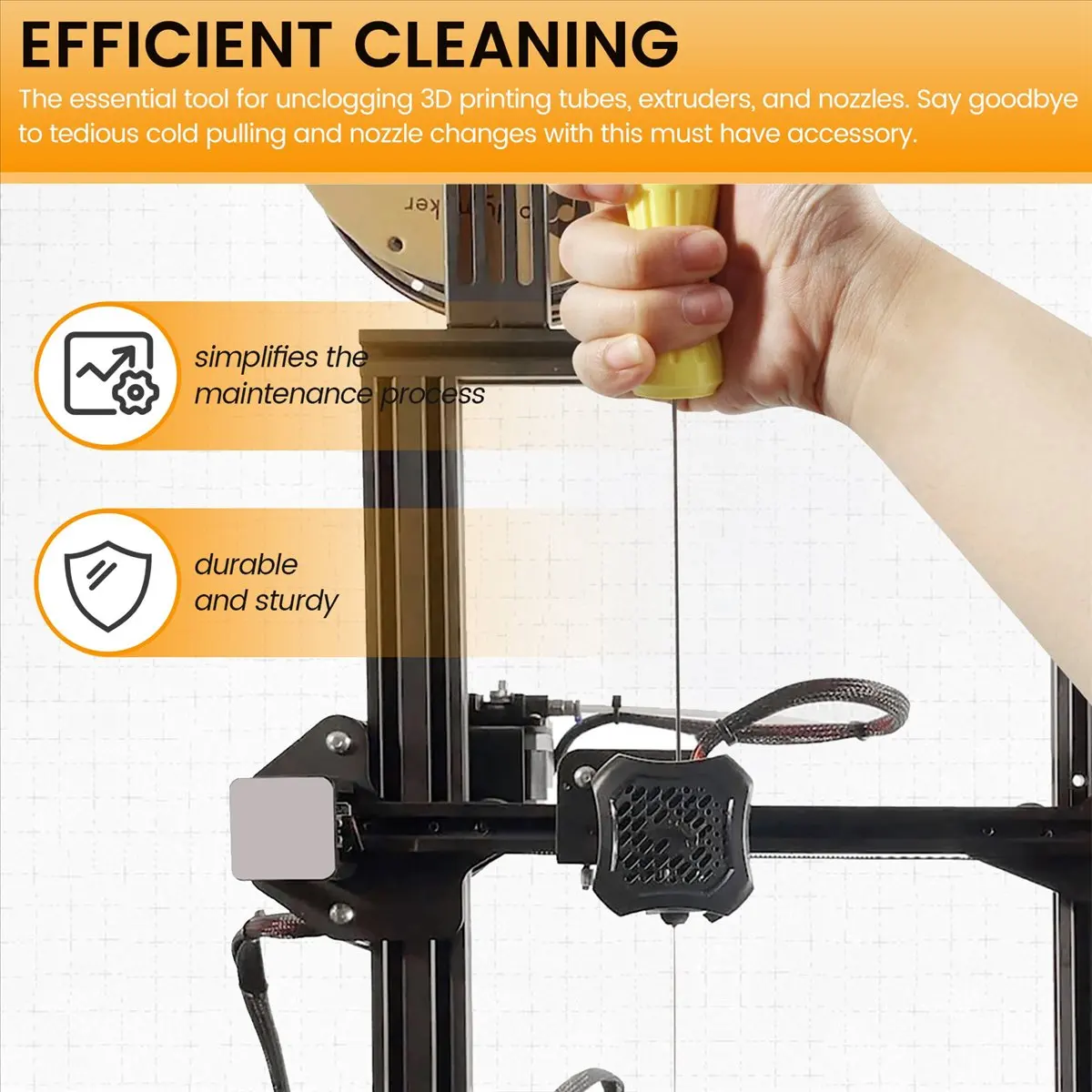 

Инструмент для очистки 3D-принтеров (A75T) без засоров, для прочистки трубок экструдеров, для сопел M7, аксессуар для 3D-принтеров