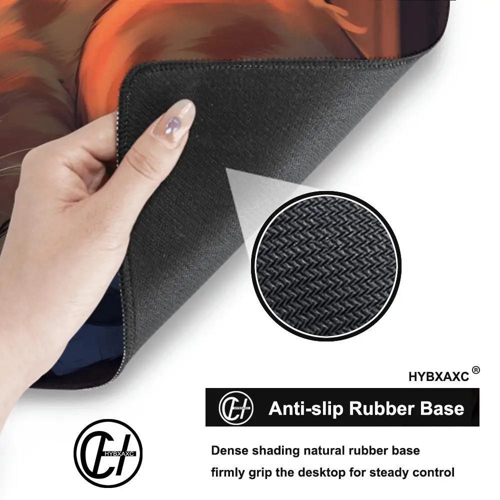 Sleeping Orange Cat Mouse Pad Large Rubber Base Anti-slip PC Desk Accessories Mousepad for Office&Gamer Keyboard Mats Decor Mat