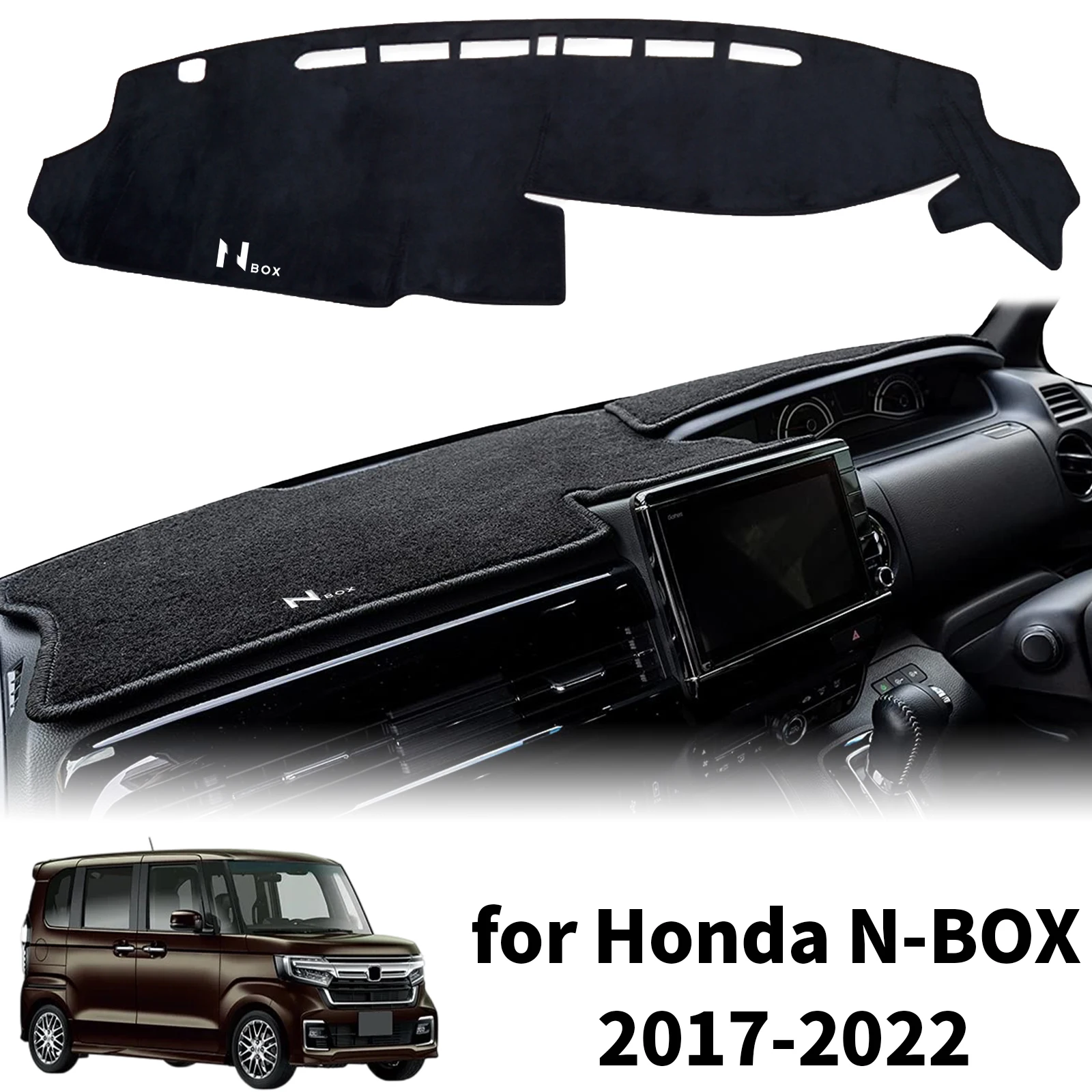 

fit for Honda N-BOX 2017-2022 NBOX N BOX JF3 JF4 RHD Accessories Dashmat Dashboard Cover Pad Protective Carpet DashMat Sunshade