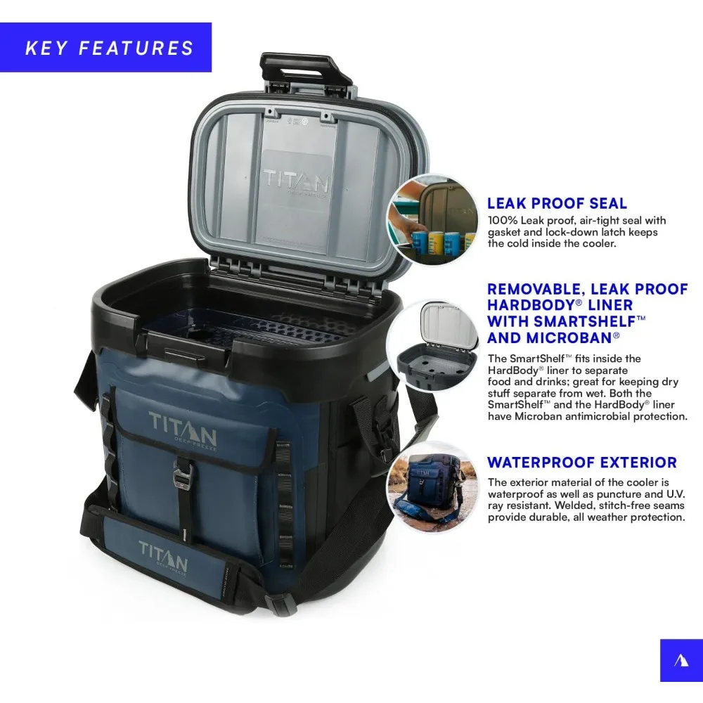 Titan Deep Freeze Welded Coolers and Welded Backpacks, Leak Proof, Microban Protection, and Multi-Day Ice Retention