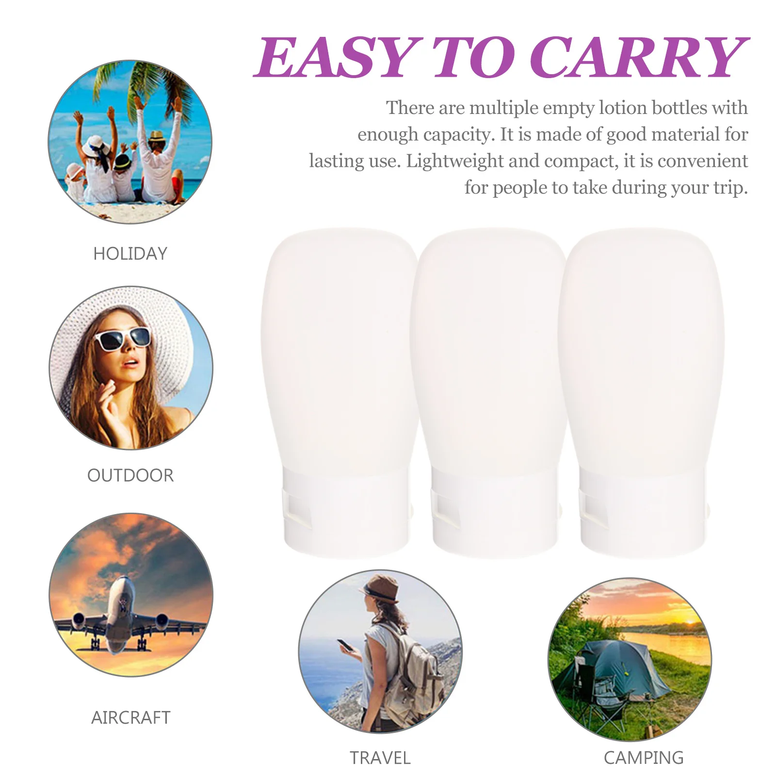 4 個 30 ミリリットルポータブルトラベルメイクアップボトル環境に優しい詰め替えディスペンサー白ディスペンサー