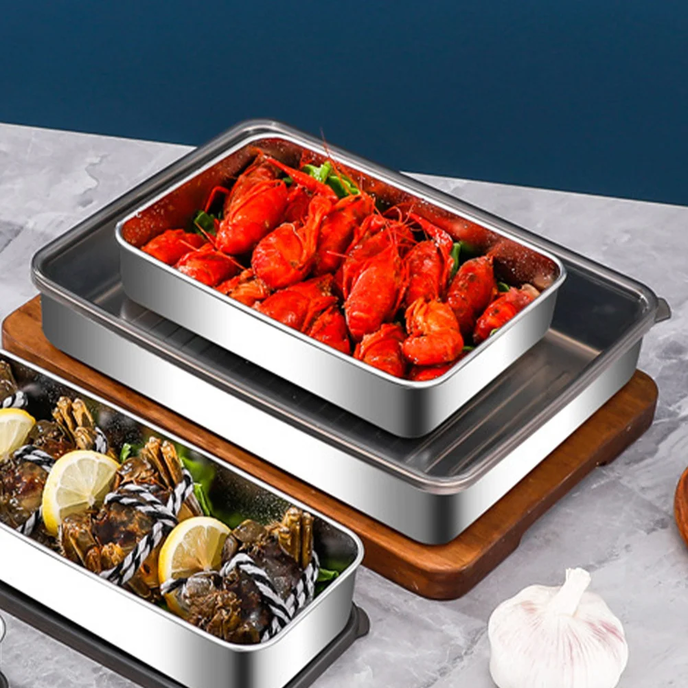 

Stainless Steel Lunch Box Fruit Storage Case Picnic Food Sealing Box Refrigerator Fresh Keeping Container Bento Snack Holder
