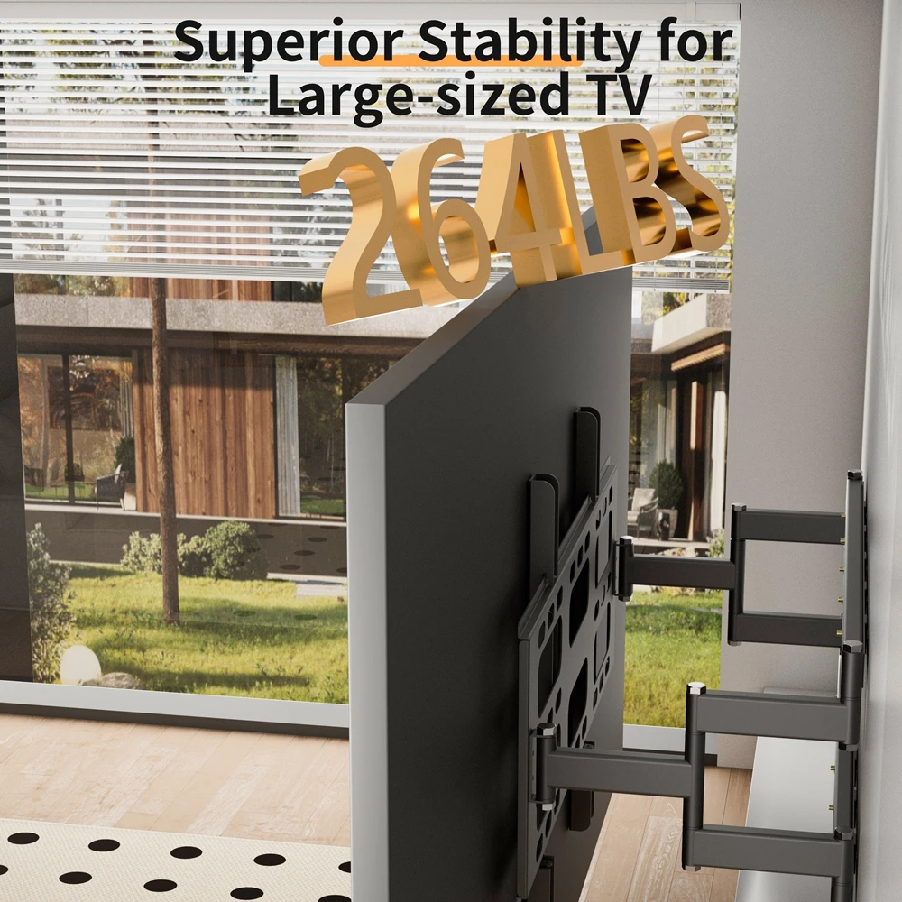 Suporte de parede para TV LCD LED Full Motion para 55-100 polegadas Suporte de TV giratório braço articulado duplo