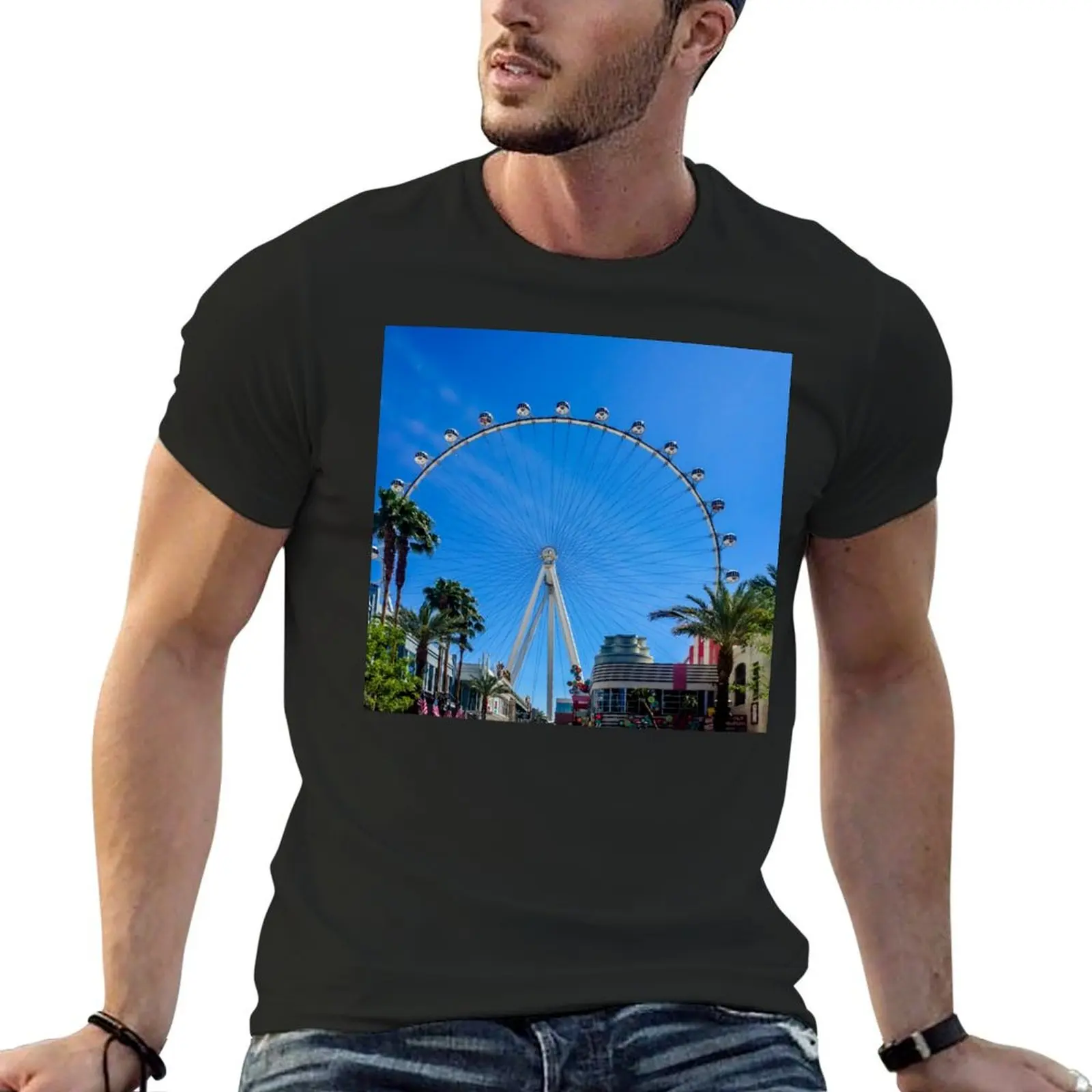 

High Roller Ferris Wheel - Las Vegas, Nevada T-Shirt oversized sports fans vintage compression shirt men