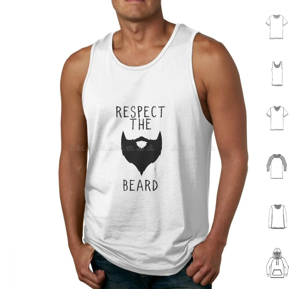 Respect The Black Beard Tank Tops Print Cotton Mustache Moustache Moustaches Beard Dad Hipster Coffee Man Movember