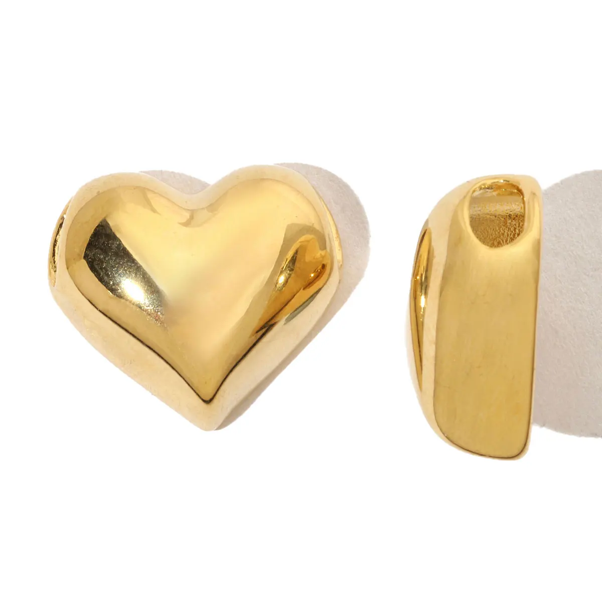 3Pcs/Lot Stainless Steel Heart Charms With Zircon Pendants For DIY Making  Bracelet Necklace Jewelry