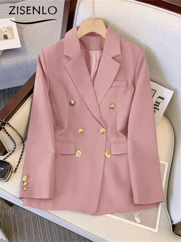 Elegant Jacket Women Spring Autumn New Solid Color Casual Versatile Blazer Vintage Tops Small Suit Blazer Woman 2024 Female Coat