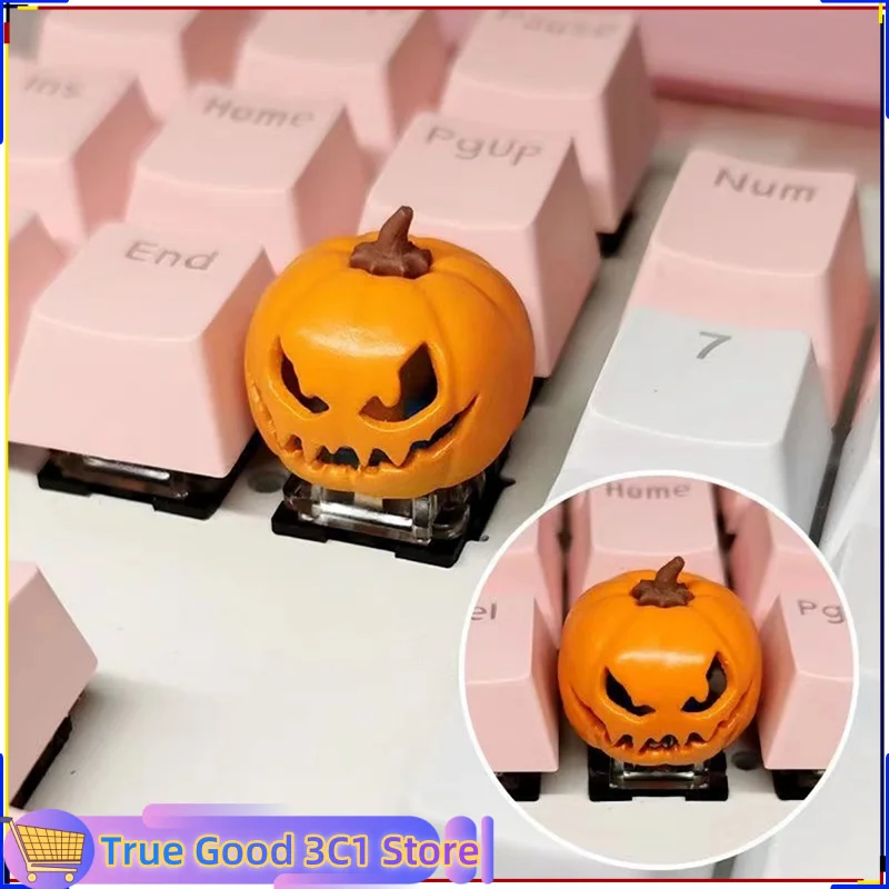 Pumpkin Halloween Keycaps Personalized Translucent Cartoon Mechanical Keyboard Keycaps Cute Gifts Keyboards Accessories