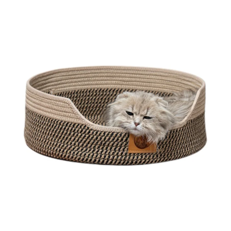 Woven cat litter Cat scratch board litter hand-woven mat summer cat bed pet mat rattan woven dog litter grip wear resistant