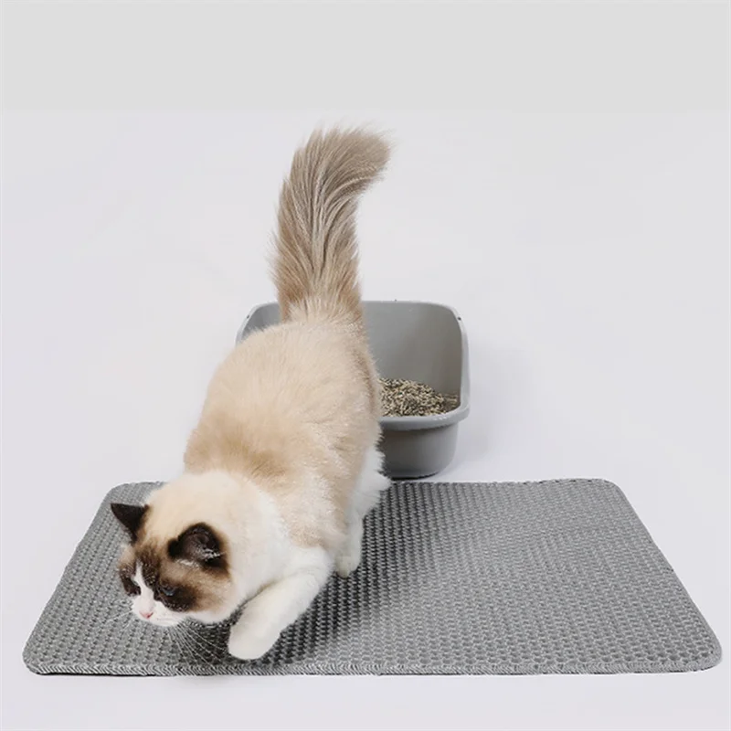 Waterproof Pet Cat Litter Mat Double Layer Pet Litter Box Mat Non-slip Sand Cat Pad Washable Bed Mat Clean Pad Products