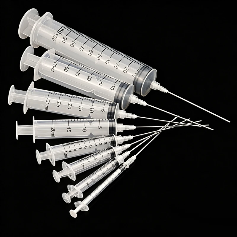 Industrielles Klebespritzen-Set mit Metallspitzen, Präzisions-Kunststoffspender für Harz, Öl, Paste, 1-100ml – Detail 2
