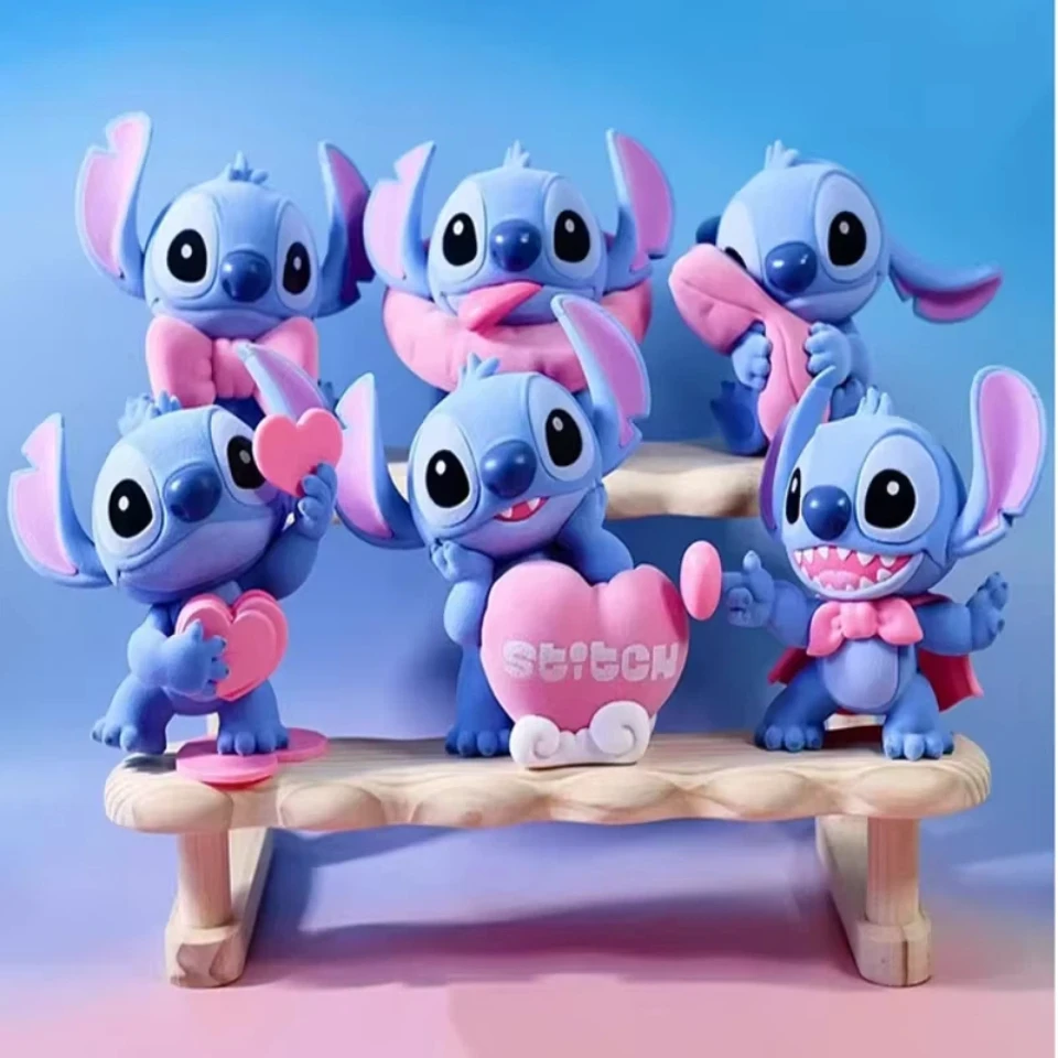 Authentic Disney Stitch Sweet Pink Series Mystery Blind Box Stitch Figurine Cute Stitch Pvc Toy Decorate Desktop Ornaments Gift