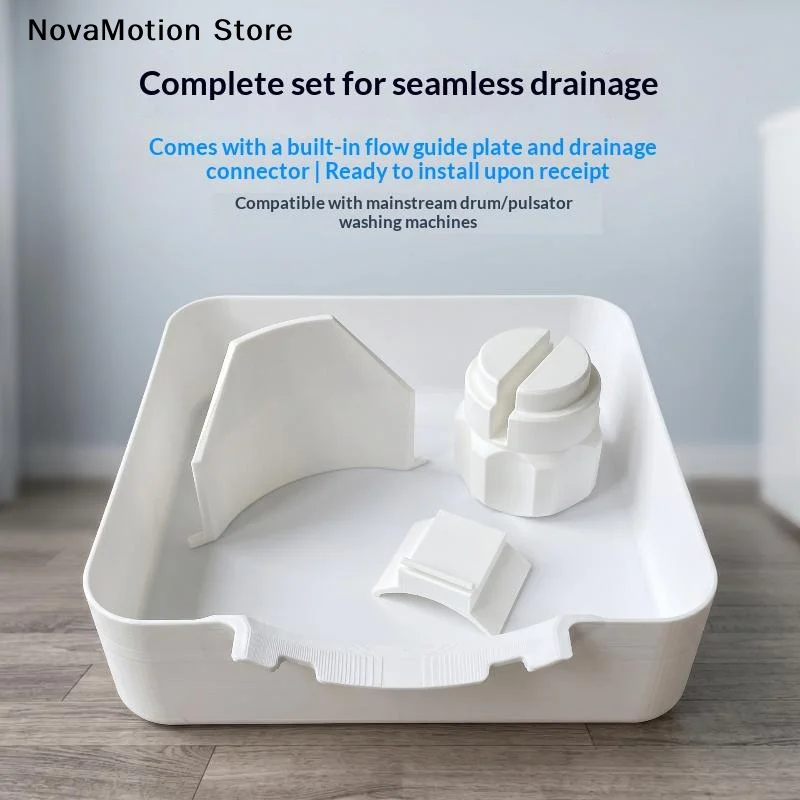 Washing Machine Drainage Tray 3D Printing Drain Funnel Drip Tray For Cleaning Lint Filters Water Catch Tray Stops Floor Spills