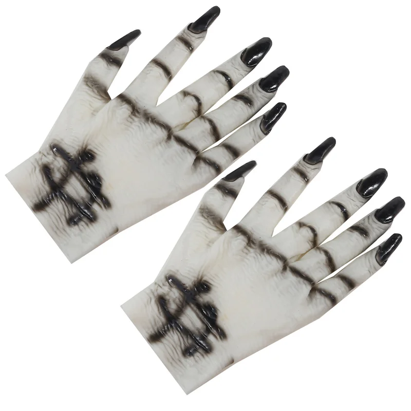 Halloween Devil Vampire Monster Horror Hands White Costume Gloves