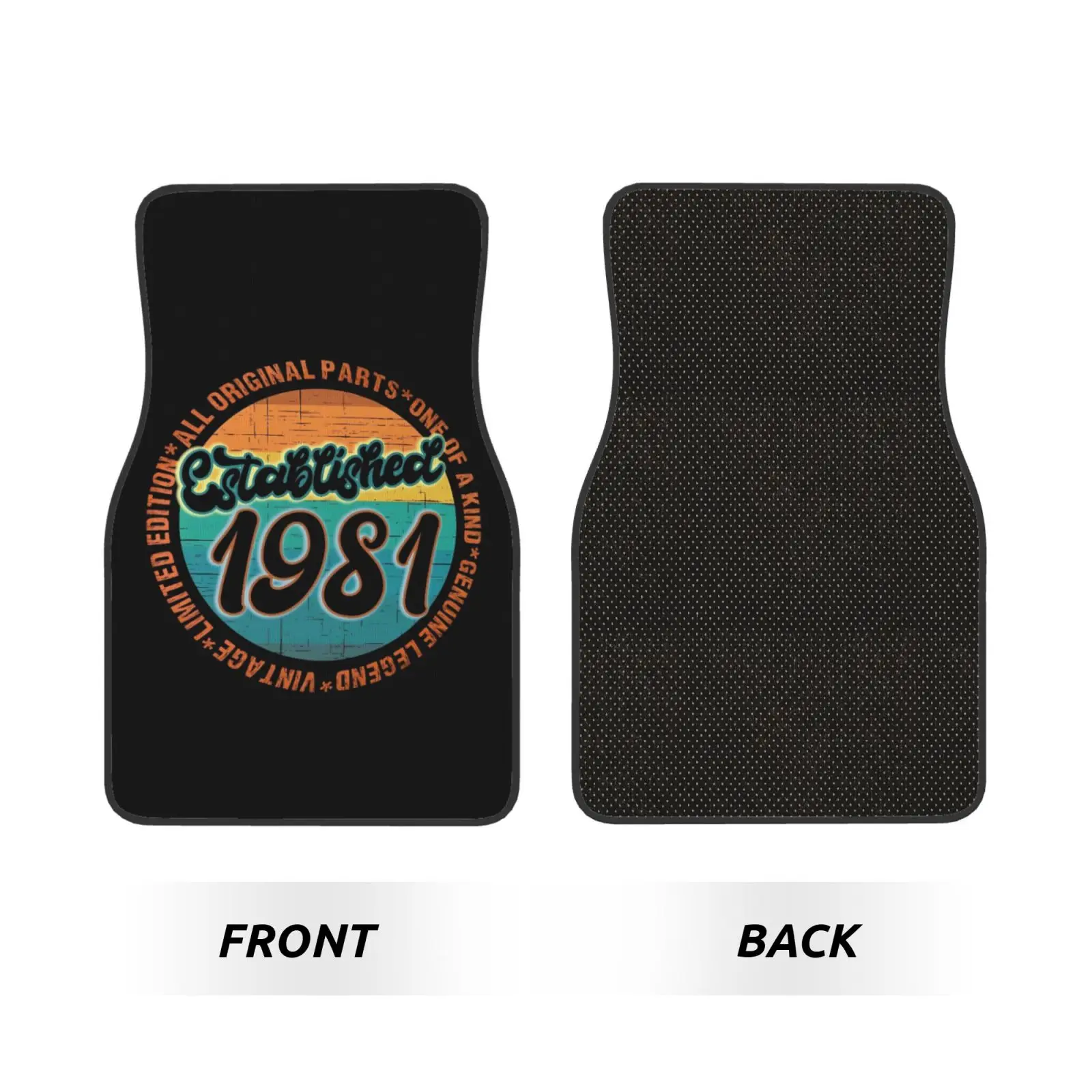 Retro 1981 Pattern Car Foot Mat Four Seasons Universal Male Female Non Slip Non Deformable Foot Mat