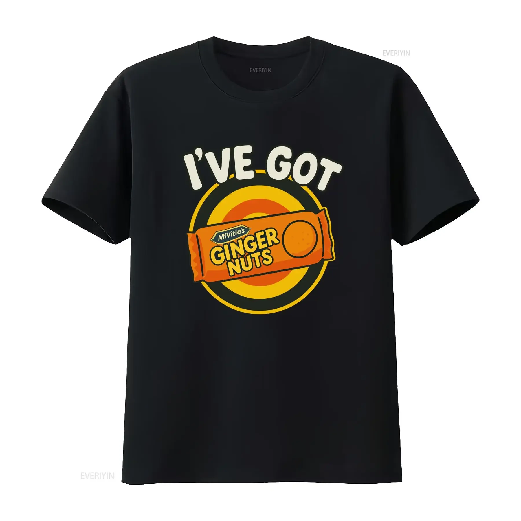 Men's Funny I'Ve Got Ginger Nuts T Shirt Red Yellow Print Humorous Slogan Casual Round Neck for Attire All Season Fit Adult