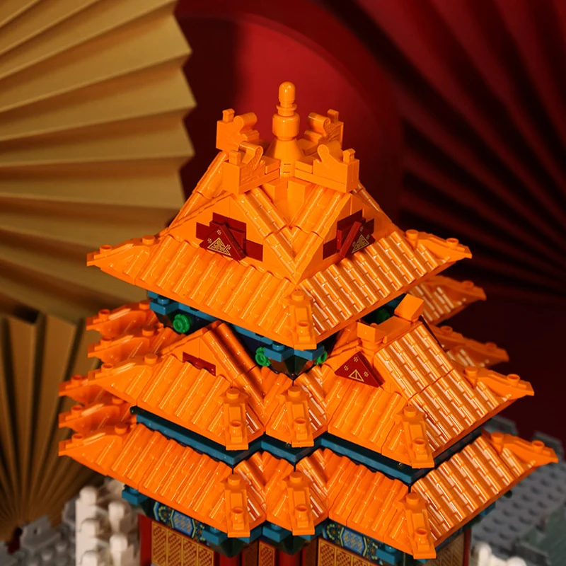 WG5239 Forbidden City Corner Tower Building Blocks Chinese Historical Architecture Series Small Particle Blocks Toy Boys Gifts